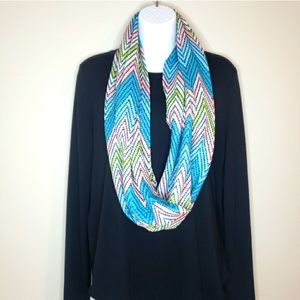 Infinity Scarf Multicolor Chevron Pattern
